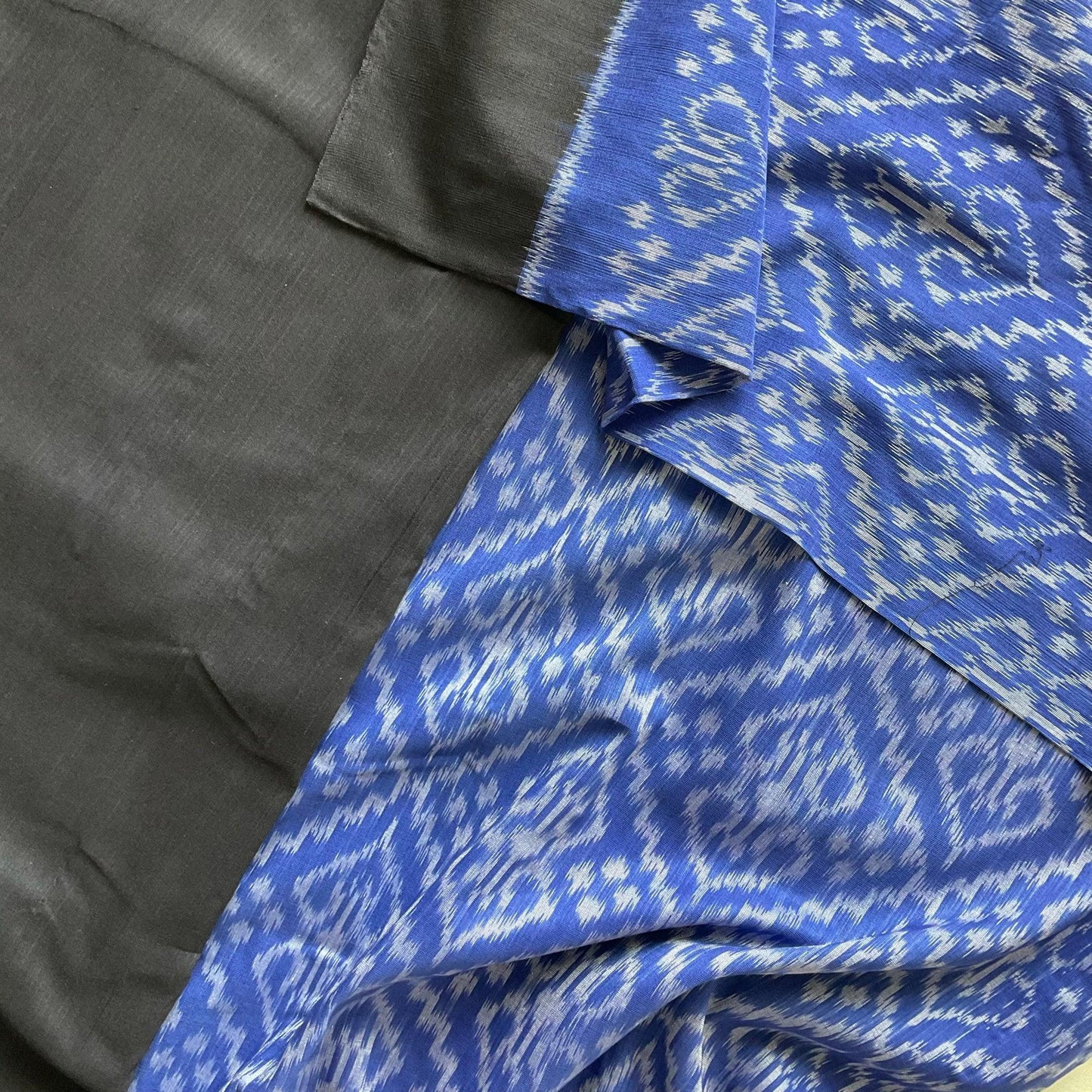 Ikkat cotton handloom saree with traditional geometric patterns