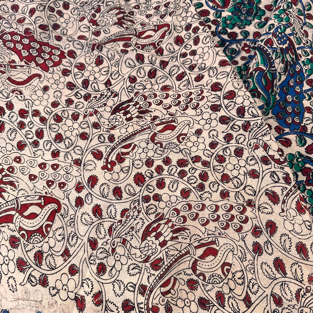 Cotton Blue Kalamkari Saree - KCSKH08