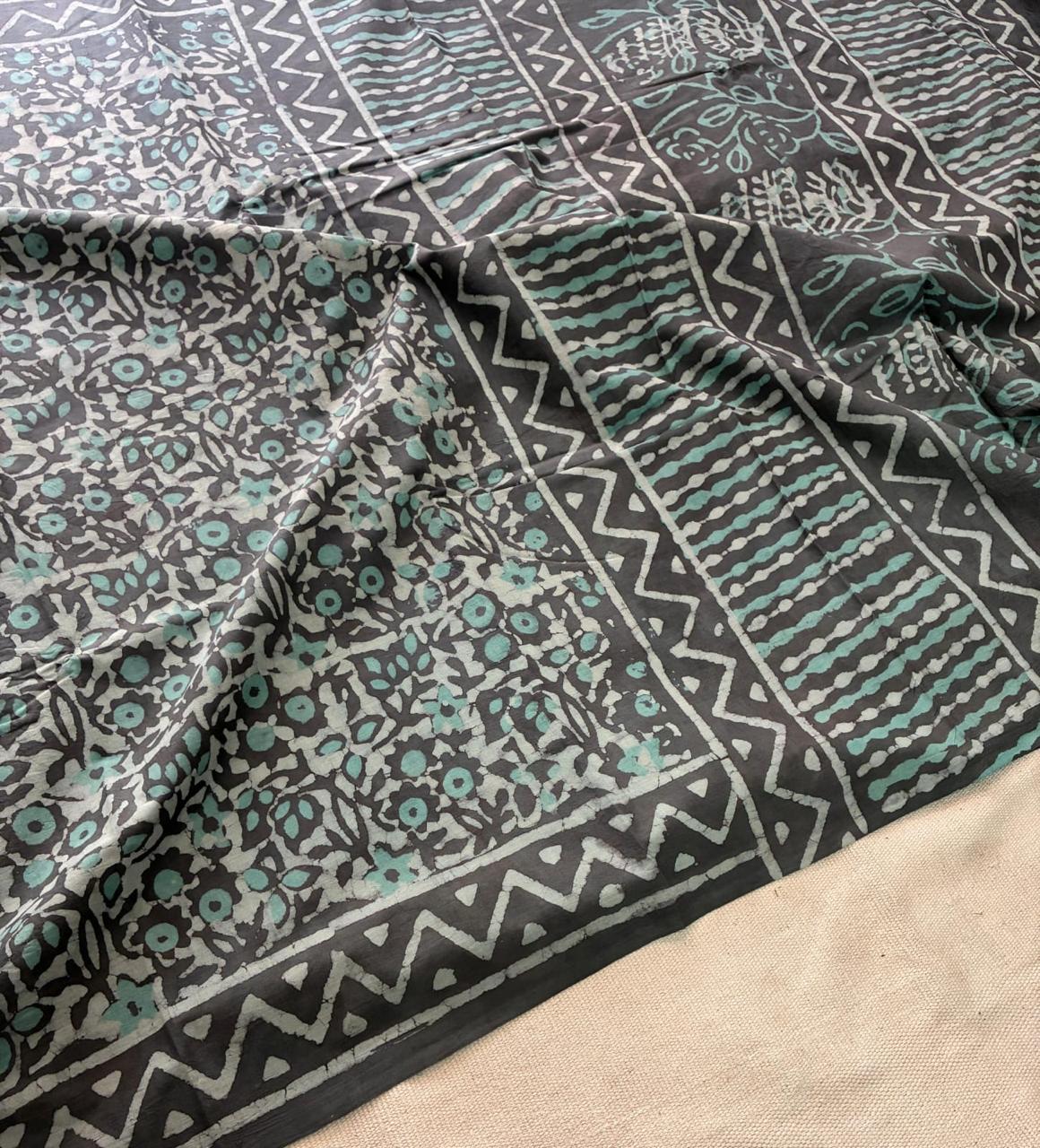 Mulmul Cotton Grey Saree