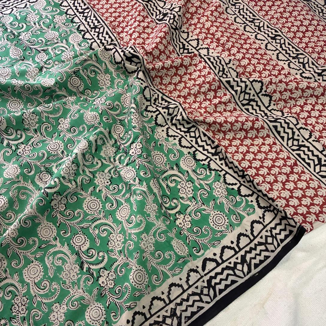 Mulmul Cotton Green Saree