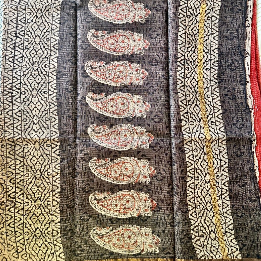 KotaDoria RedBeige Saree