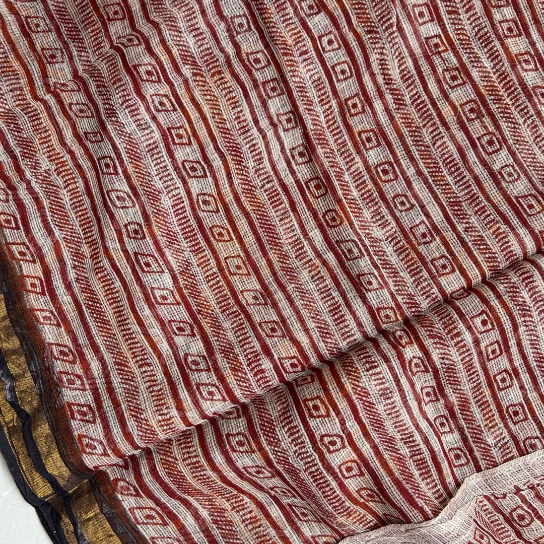 Kota Kalamkari Red Saree