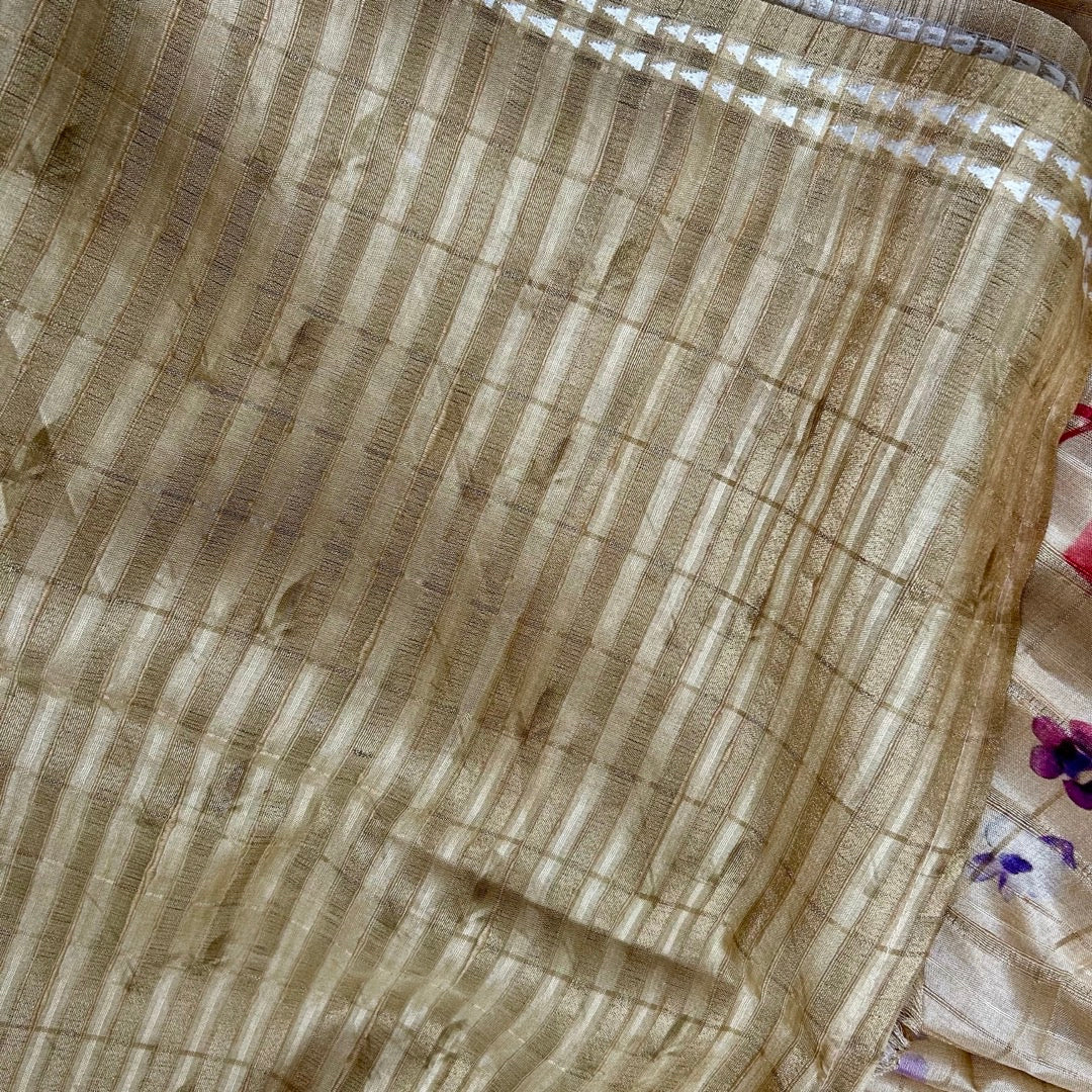 SemiTussar Sandal Saree