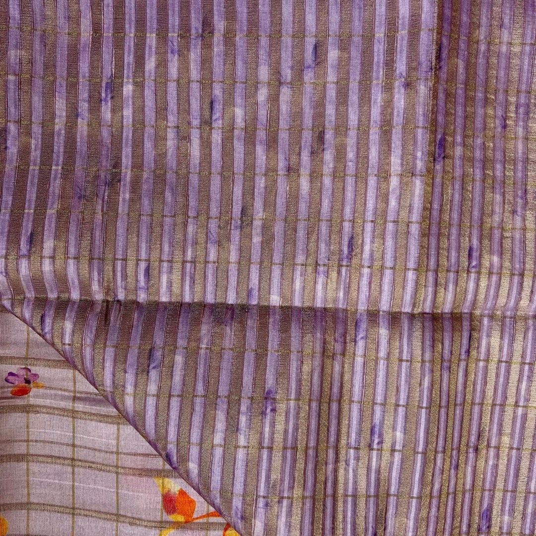 SemiTussar Lilac Saree