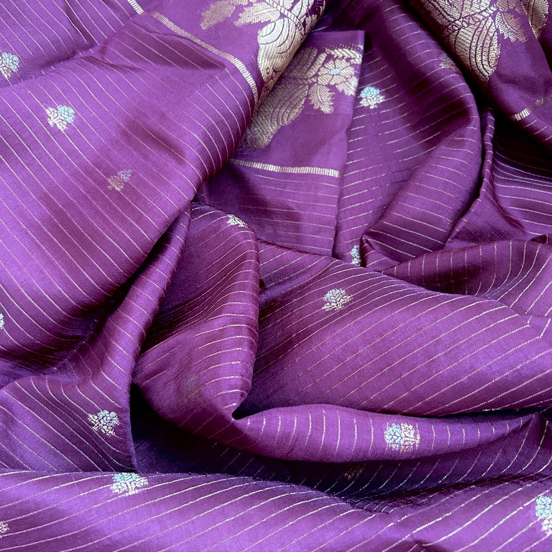 Semi Mushru Burgundy Saree