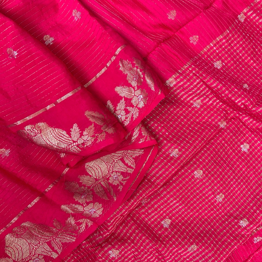 Semi Mushru R.Pink Saree