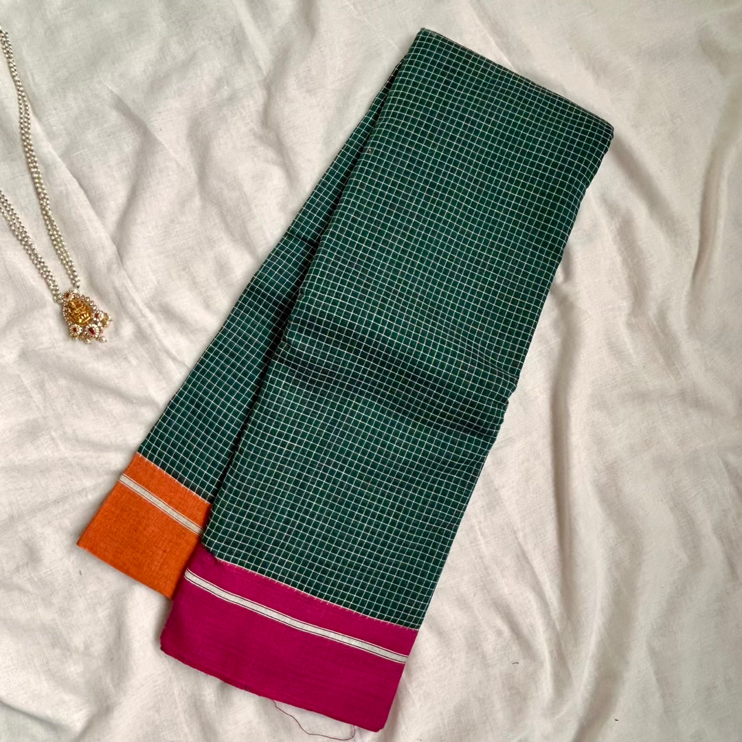 Patteda Anchu Green PinkO Saree www.vayatistudio.com.