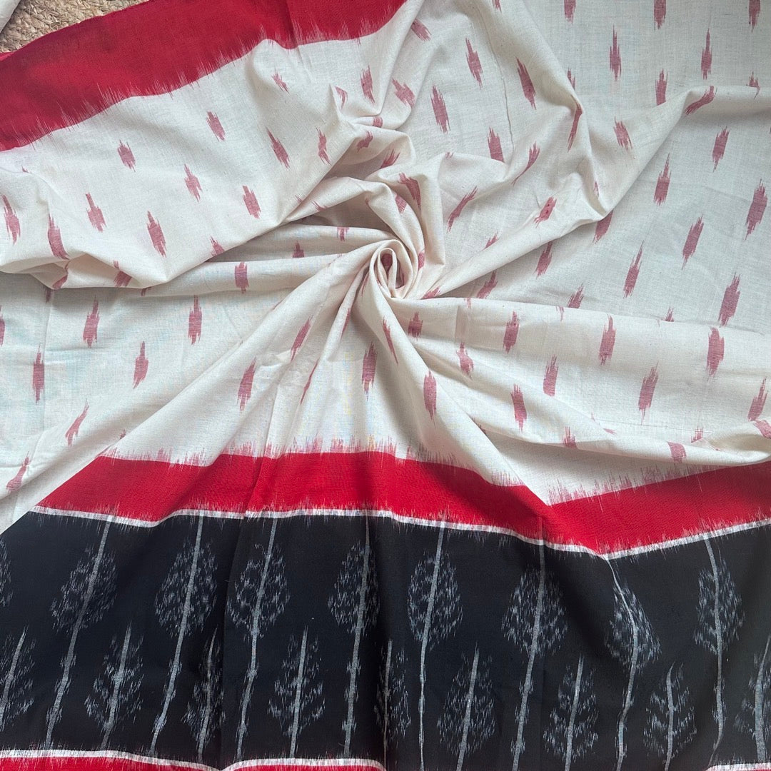 Blouse Ikkat White RBlack-02