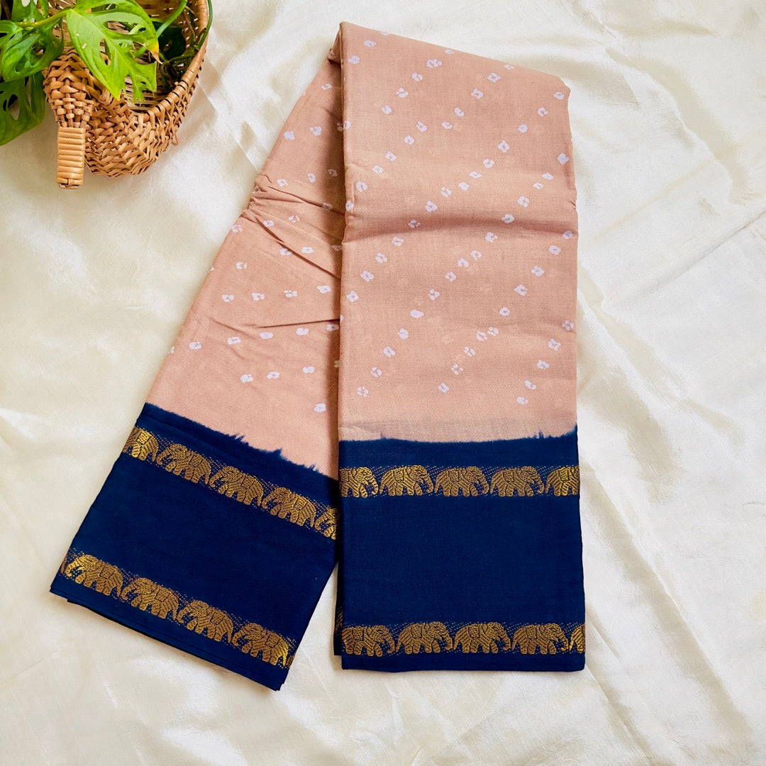 Sungudi Cotton ChampagneB Saree