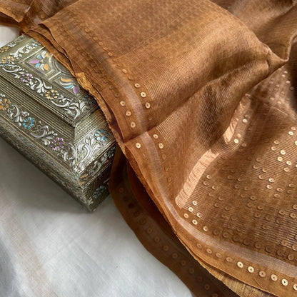 Chikku Tissue Muslin Silk Saree www.vayatistudio.com.