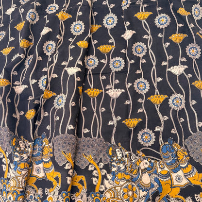 Cotton Black Kalamkari Saree - KCSKH01