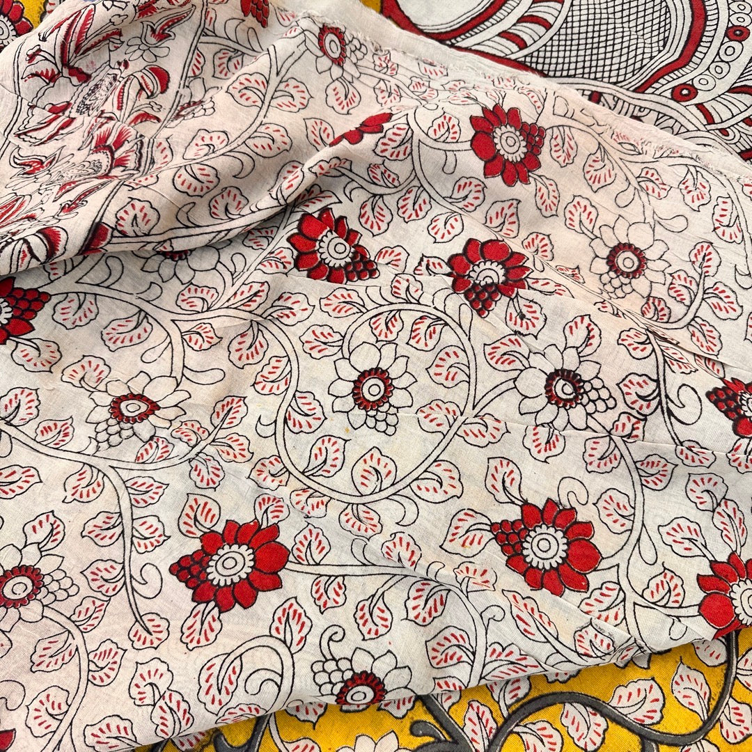 Cotton GreenY Kalamkari Saree - KCSKH03