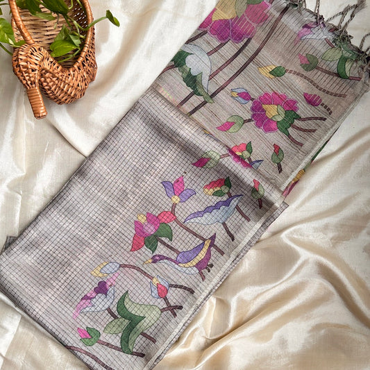 SemiTussar Cream Saree