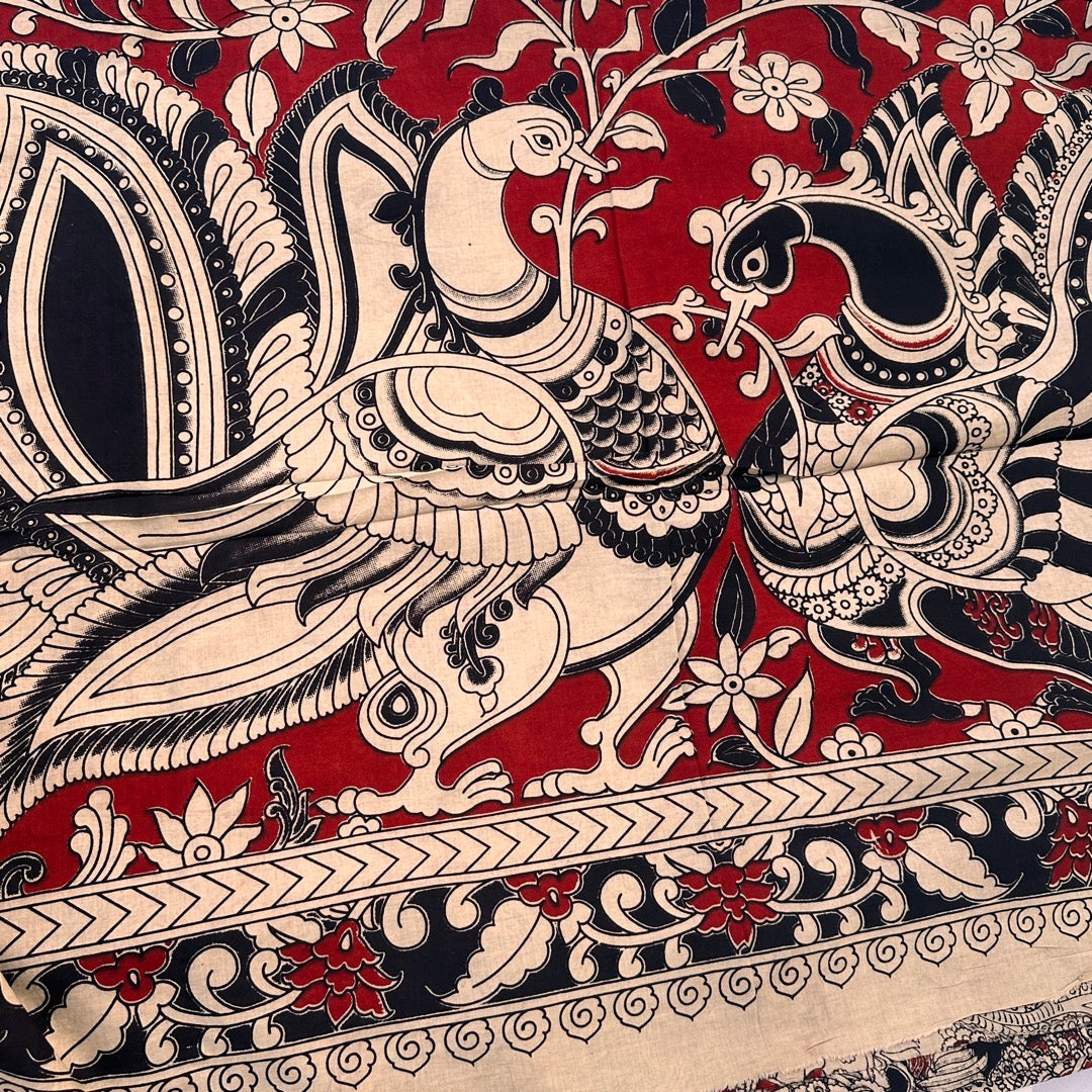 Cotton Yellow Kalamkari Saree - KCSKH06