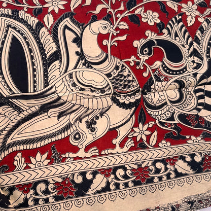 Cotton Yellow Kalamkari Saree - KCSKH06