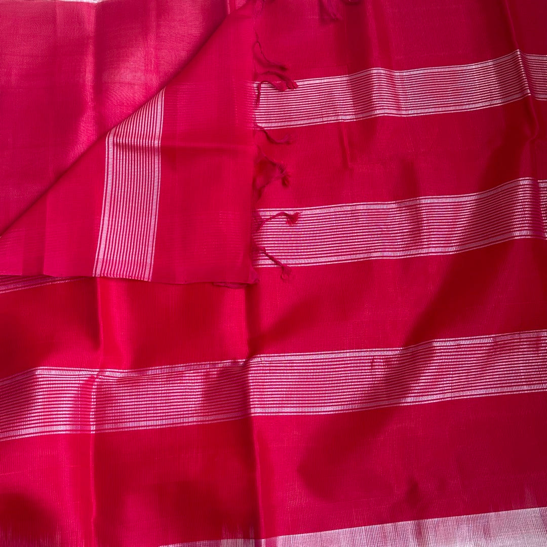 MangalgiriPattu WRedPinkSaree - MKDH04