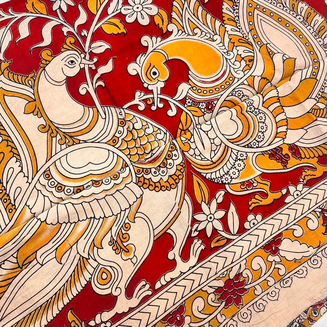 Cotton Yellow Kalamkari Saree - KCSKH05