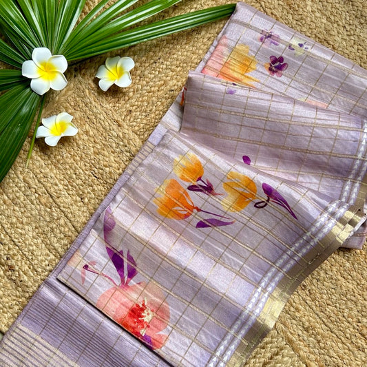 SemiTussar Lilac Saree