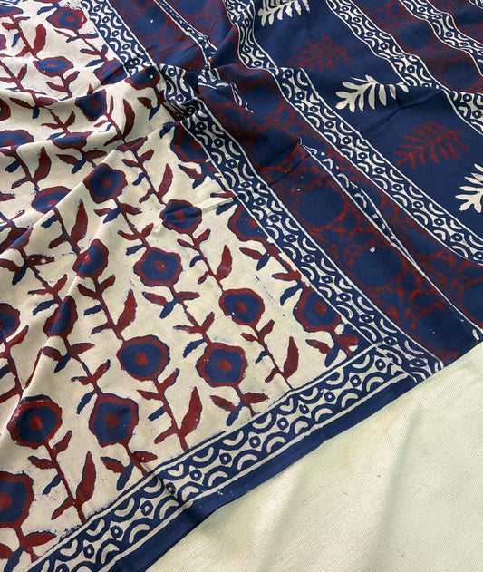 Mulmul Cotton HWhite Saree