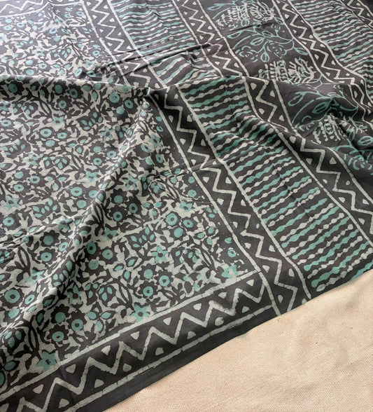 Mulmul Cotton Grey Saree