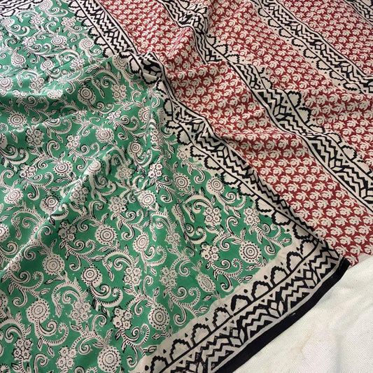 Mulmul Cotton Green Saree