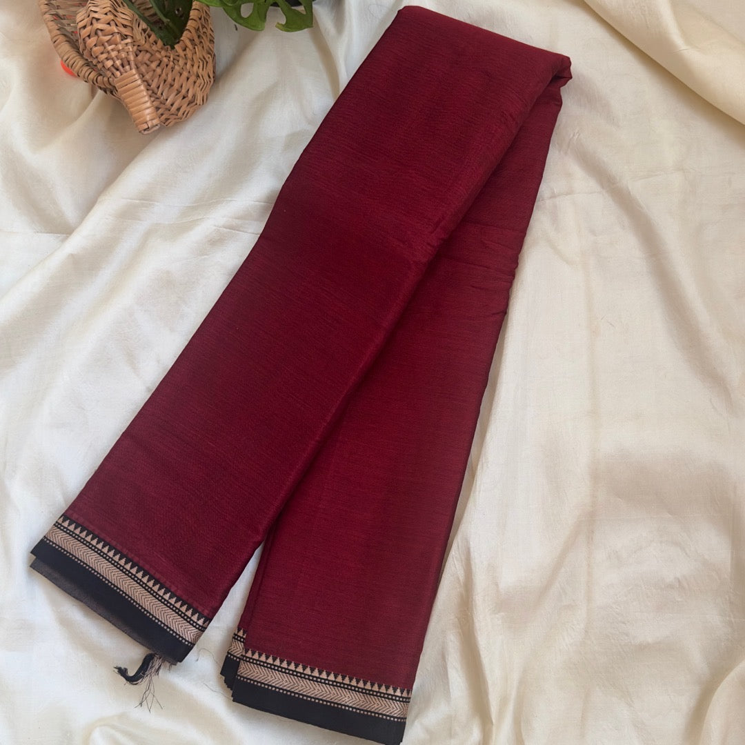 Narayanpet Cotton Maroon Saree