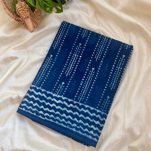 Mulmul Cotton Indigo Saree