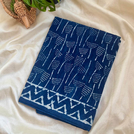 Mulmul Cotton Indigo Saree