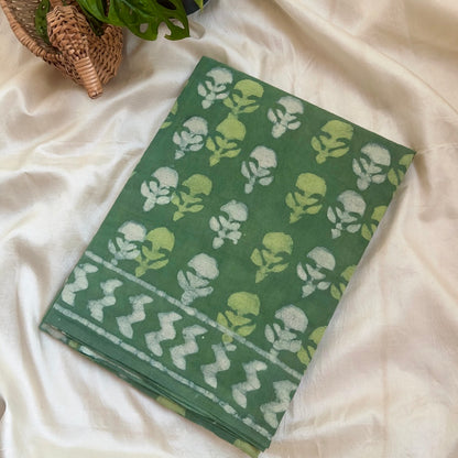 Mulmul Cotton Green Saree