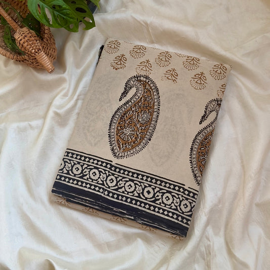 Mulmul Cotton Cream Saree