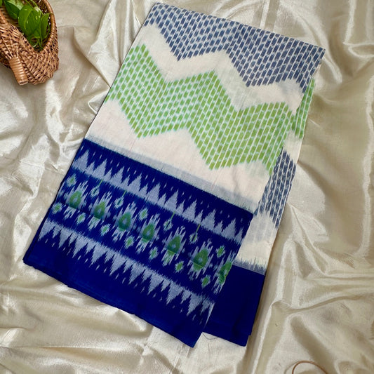 Ikkat WBlue Handloom Saree