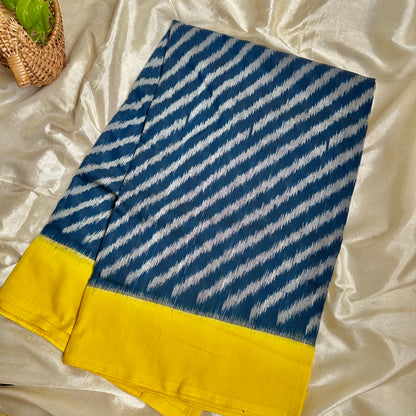 Ikkat BYellow Handloom Saree