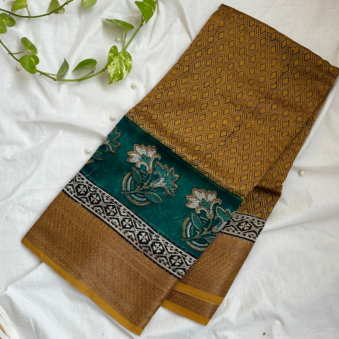 Butter Chanderi Mustard Saree