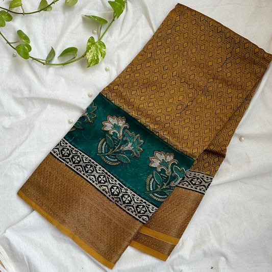 Butter Chanderi Mustard Saree