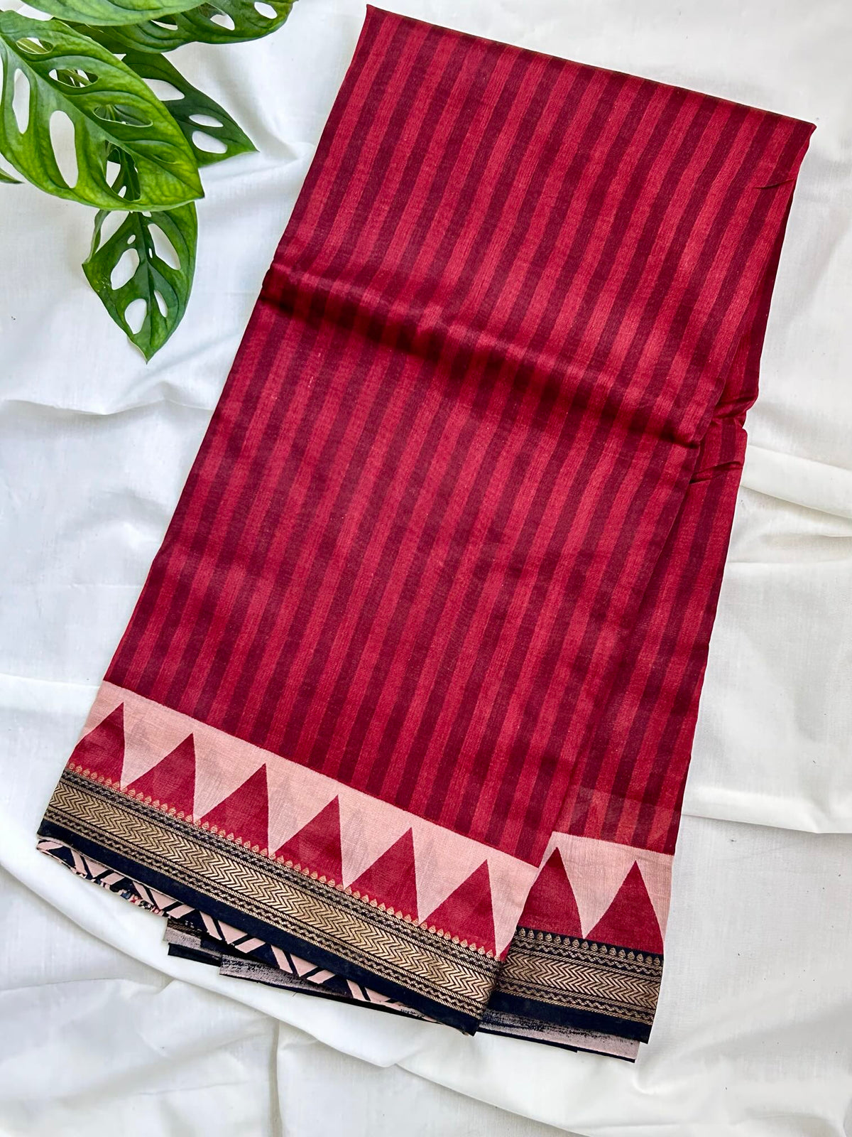 Red Maheswari Silk Saree