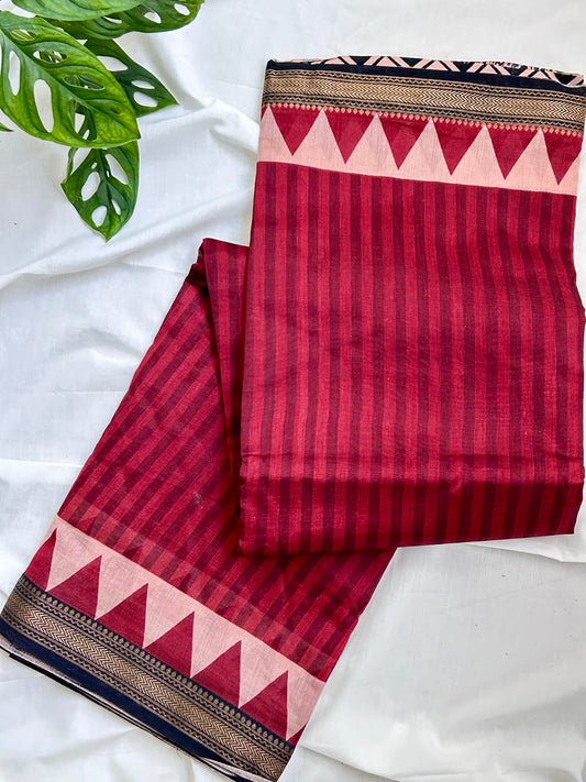 Red Maheswari Silk Saree