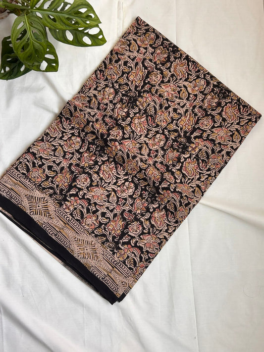 Cotton Maroon Kalamkari Saree KA04