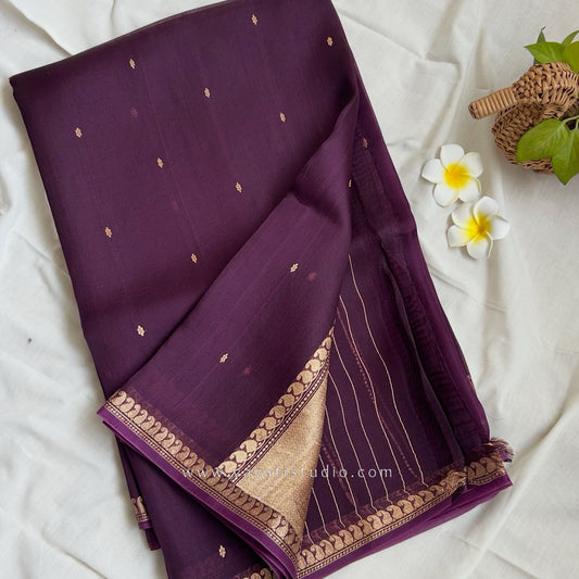 Kora Banarasi DeepWine Saree