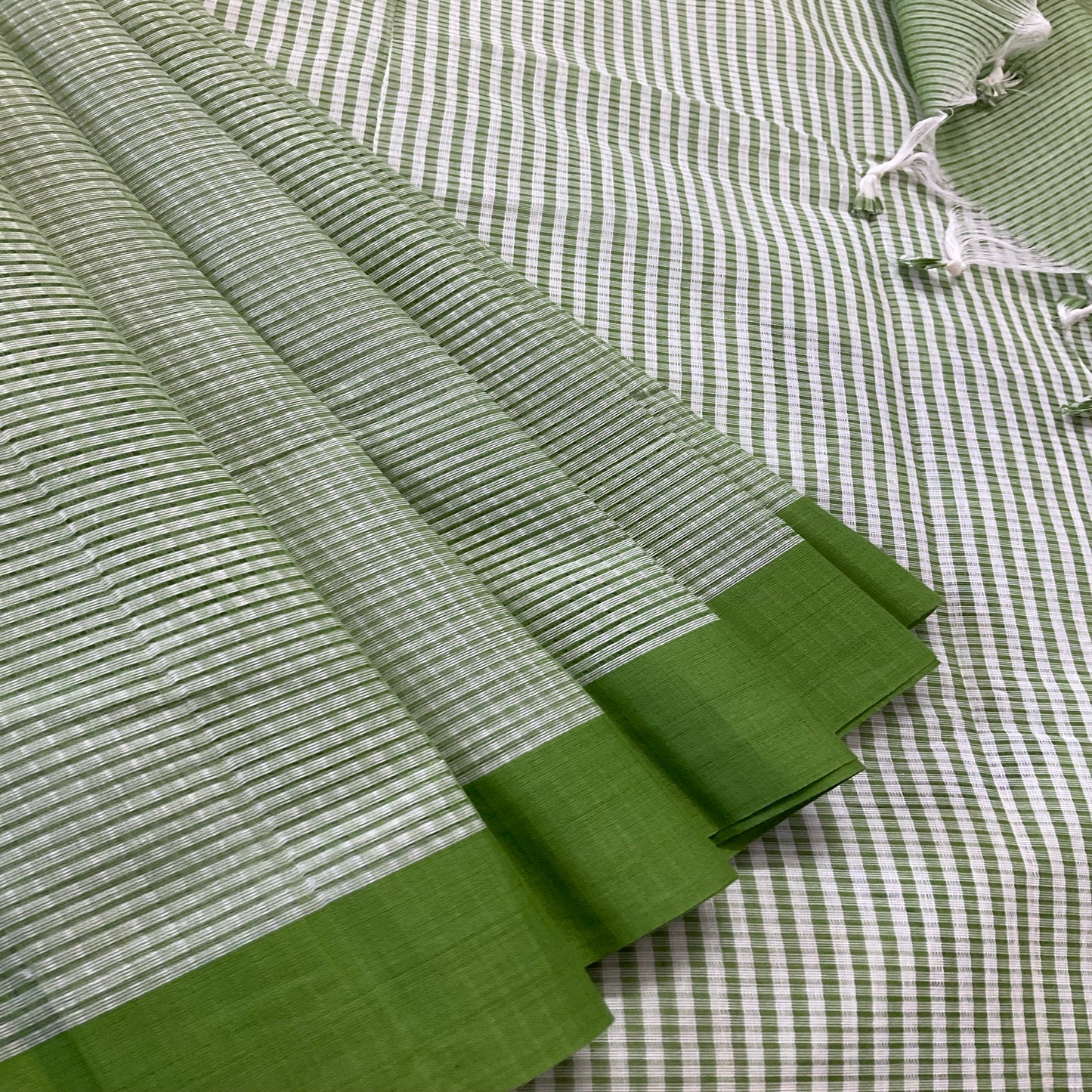 Cotton Green Minichecks Saree