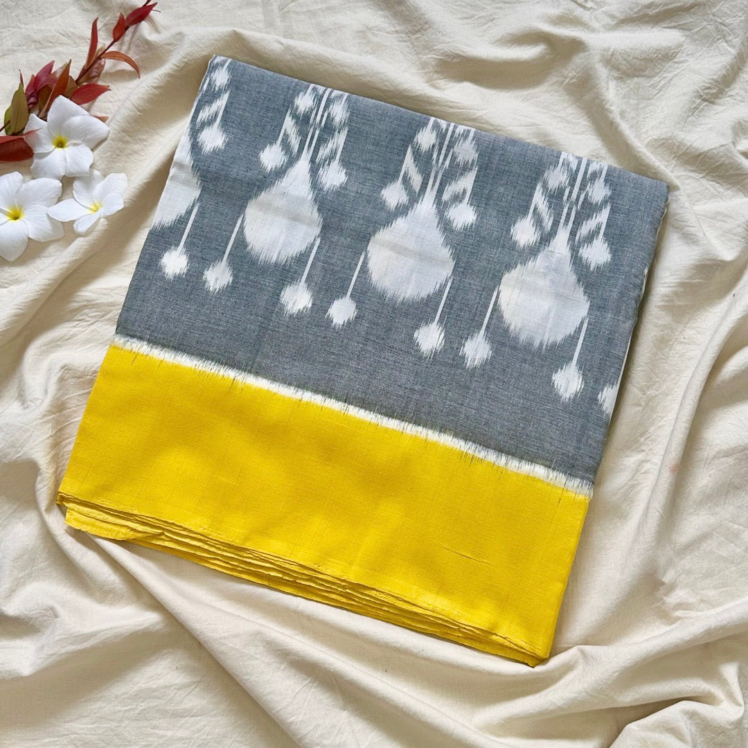 Ikkat SeaGreen Handloom Saree