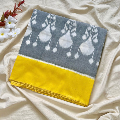 Ikkat SeaGreen Handloom Saree