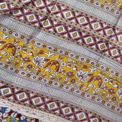 Cotton Red Kalamkari Saree -