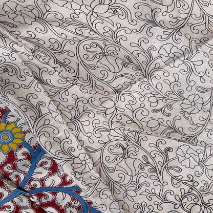 Cotton Red Kalamkari Saree -