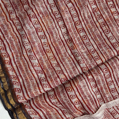 Kota Kalamkari Red Saree
