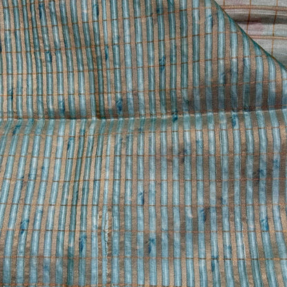 SemiTussar Blue Saree www.vayatistudio.com.