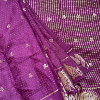 Semi Mushru Burgundy Saree