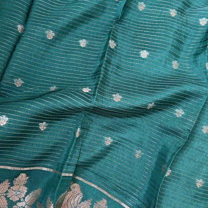 Semi Mushru B.Green Saree