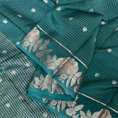 Semi Mushru B.Green Saree