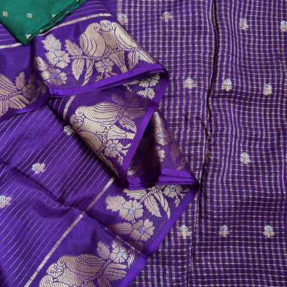 Semi Mushru Violet Saree