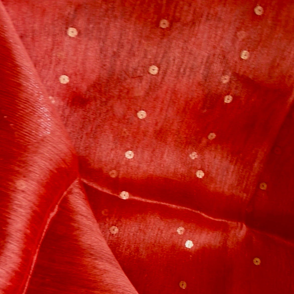Silk Linen Red Saree
